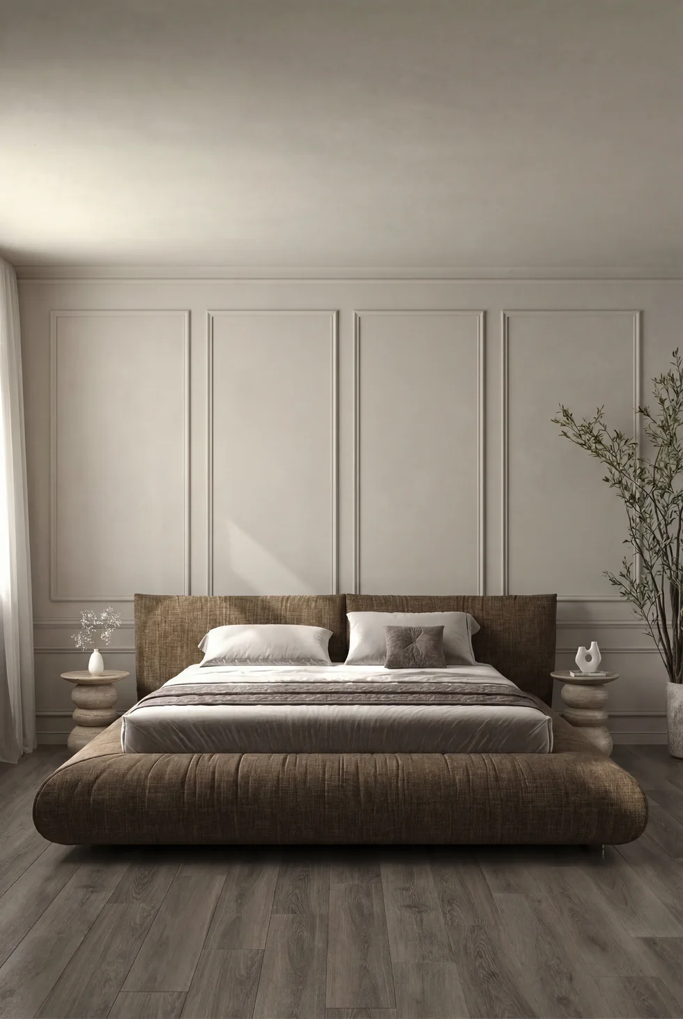 Selini Velvet Upholstered Low-Profile Platform Bed