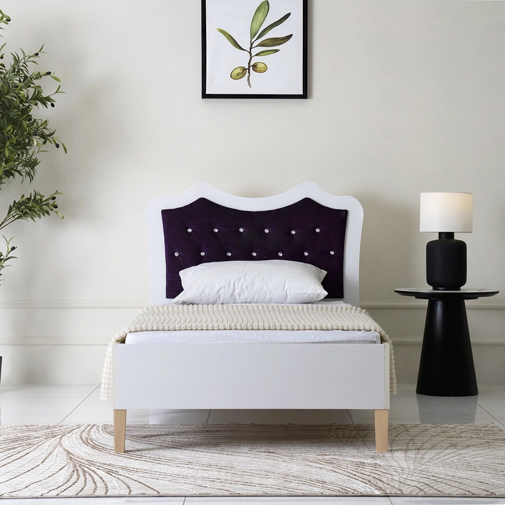 Pretty Kids Single Bed in Purple and White