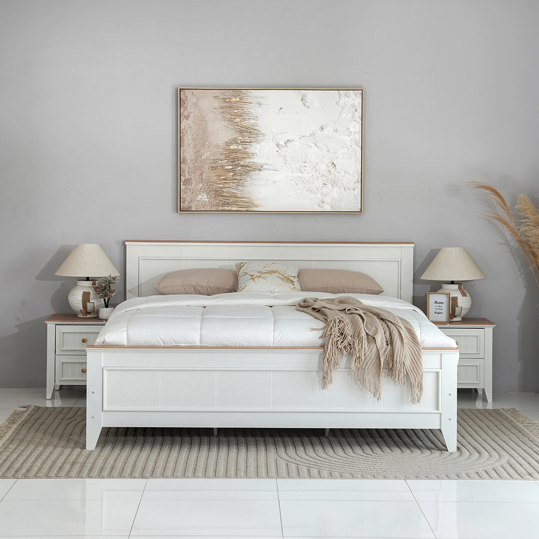 Emma King Bed in Oak White