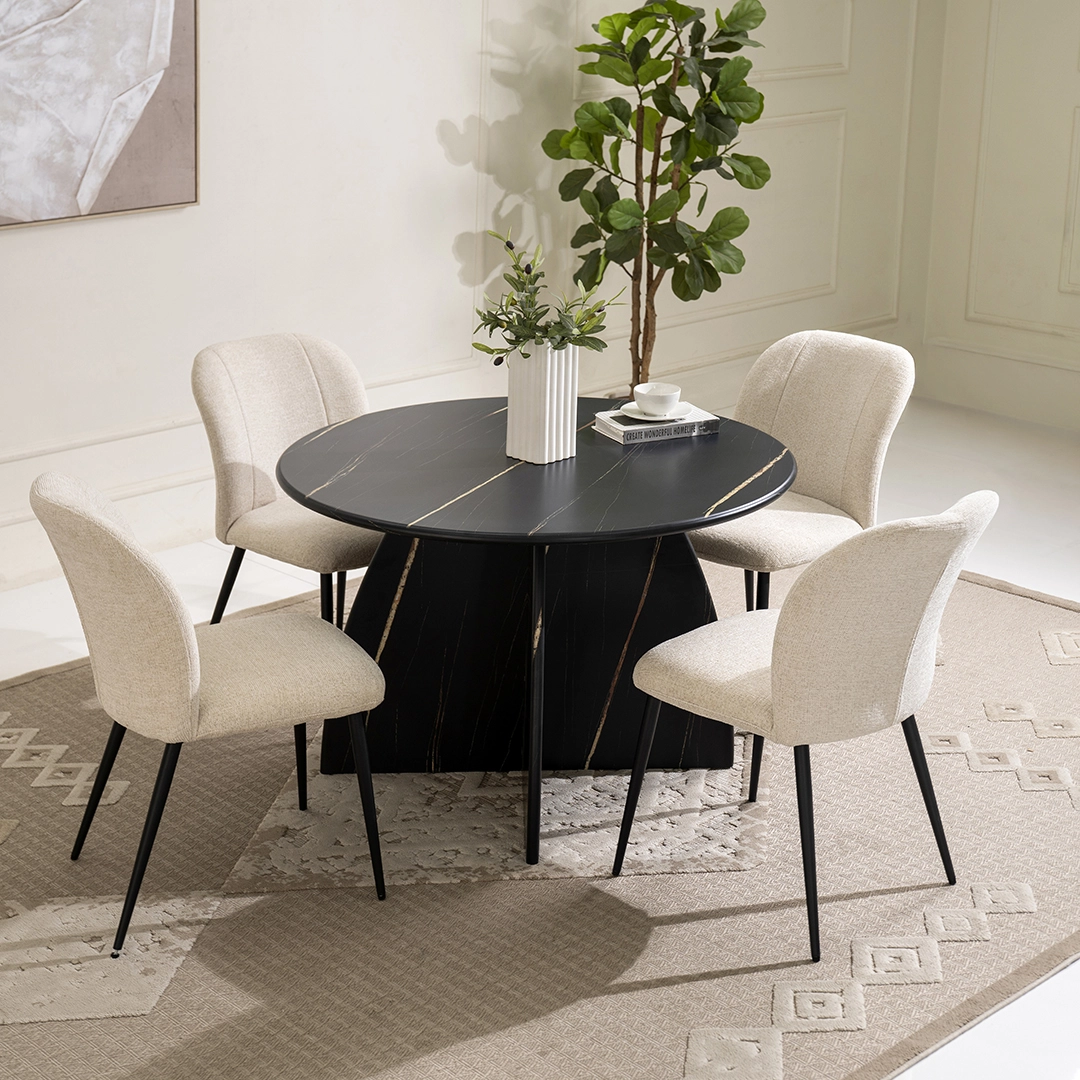 Aria Four-Seater Round Dining Set