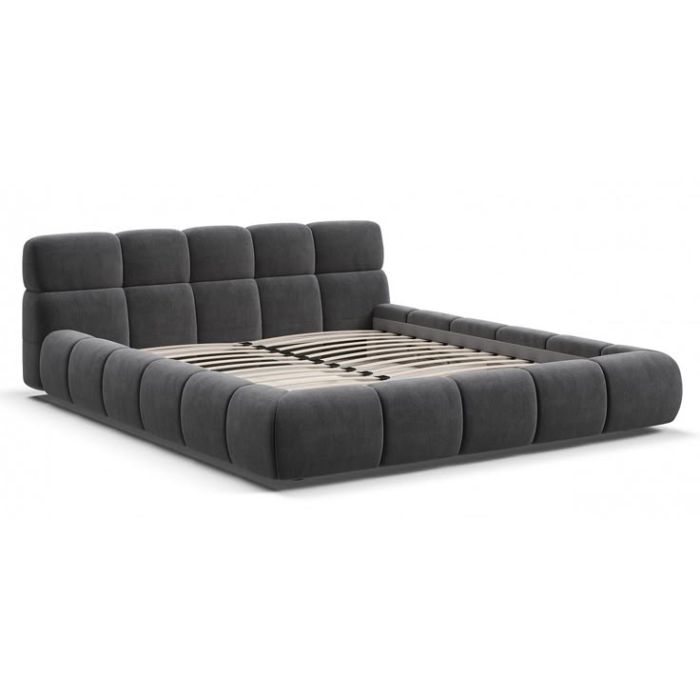Contemporary Low Bed with Padded Upholstered Frame