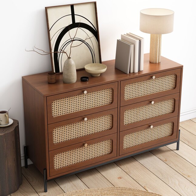 Modern Walnut 47-Inch Standard Dresser