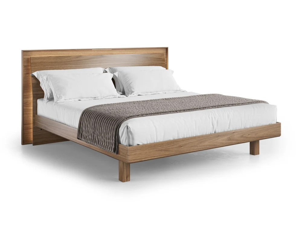 BDI KAVA King Bed – Floating Headboard Bed with Dimmable Lighting & USB-C