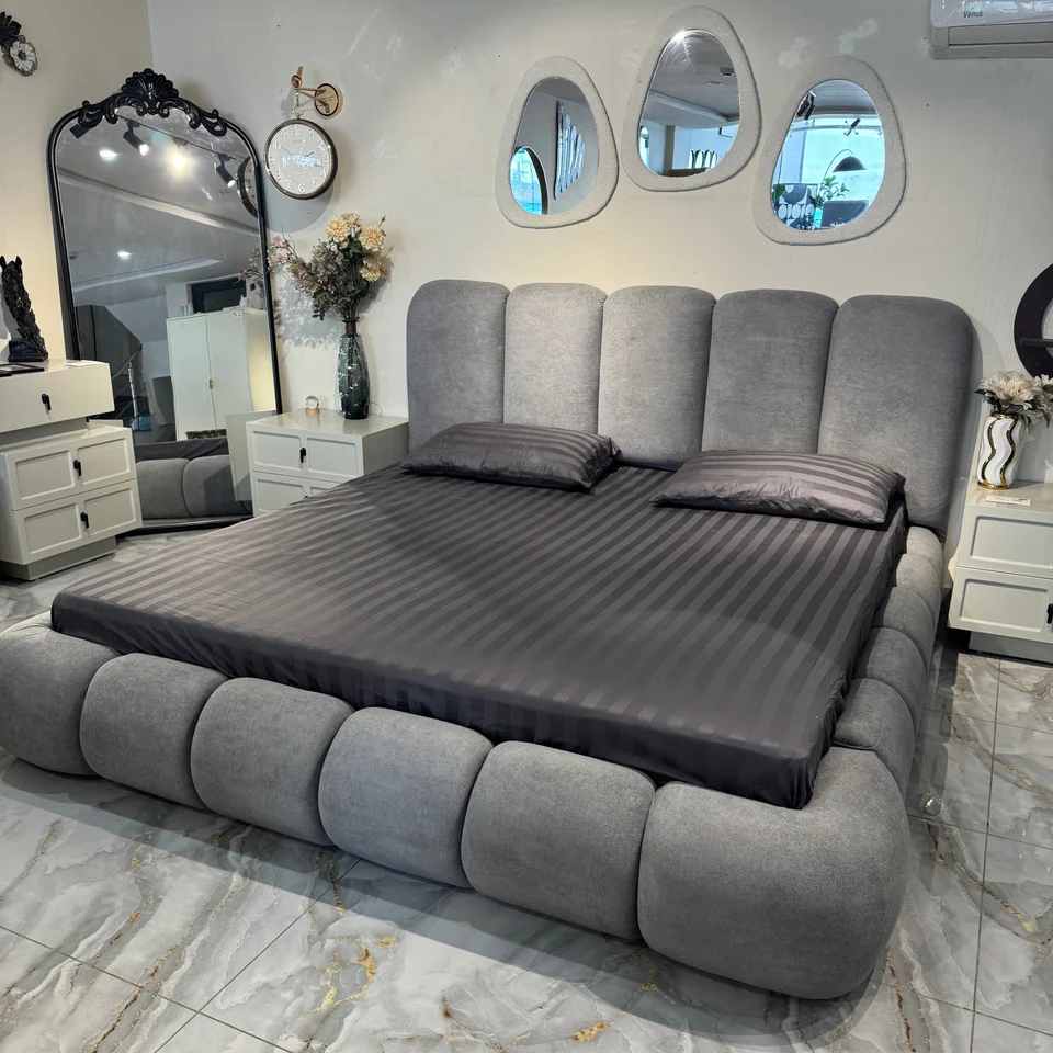 Bobble Bouclé Upholstered Bed