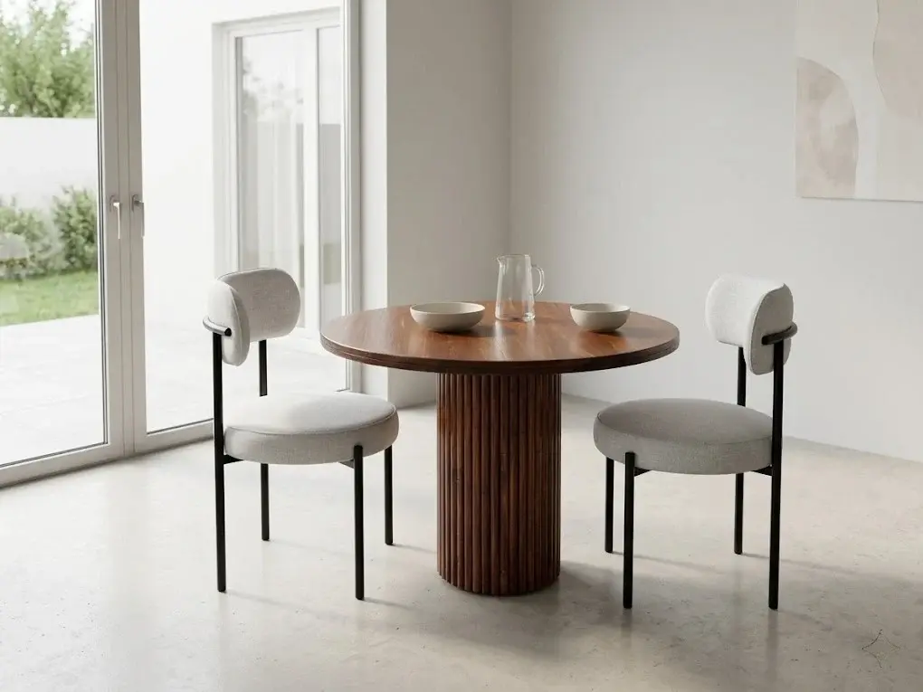 Round Fluted Pedestal Dining Set