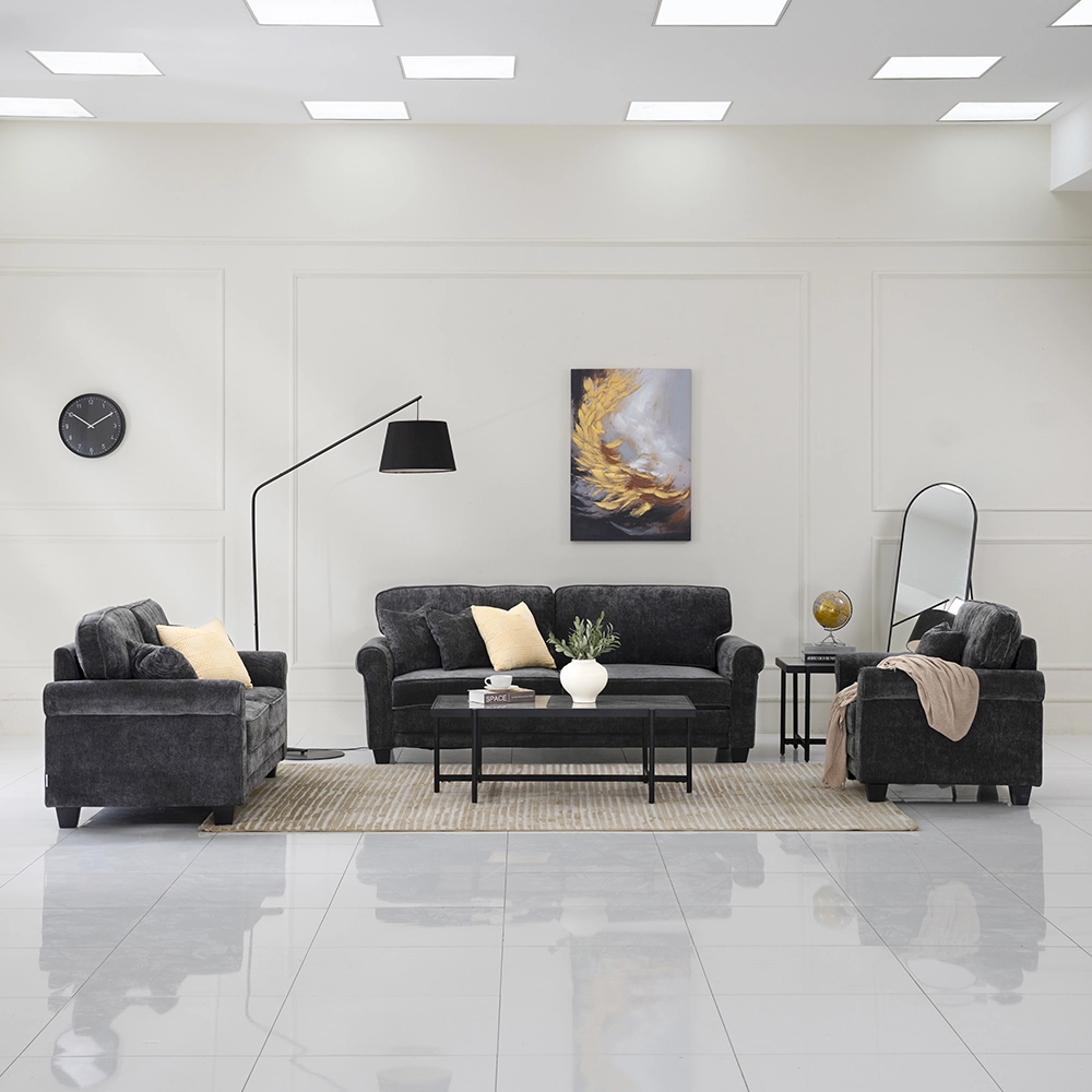 Restoric Dark Grey Six-Seater Sofa Set