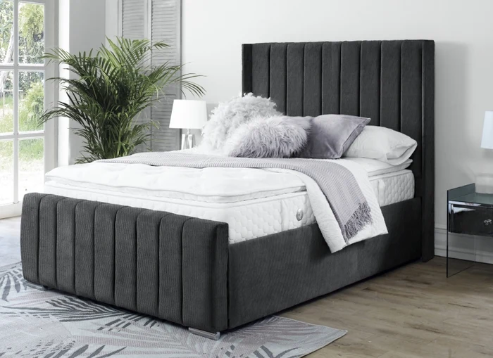 Zara Upholstered Bed with Optional Ottoman Storage