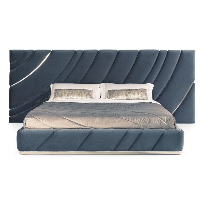 Luxury Bed with Oversized Curved Upholstered Headboard | MonDee Quality Furniture