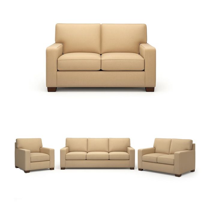 Zenith Contemporary Leather Sofa Set