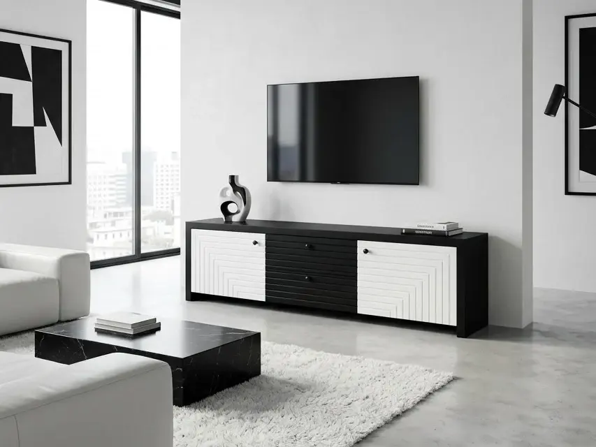 Monochrome Geometric Sideboard Tv Stand