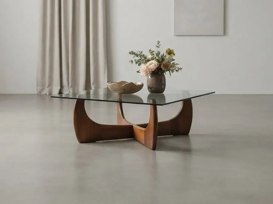 Crest Glass-Top Coffee Table