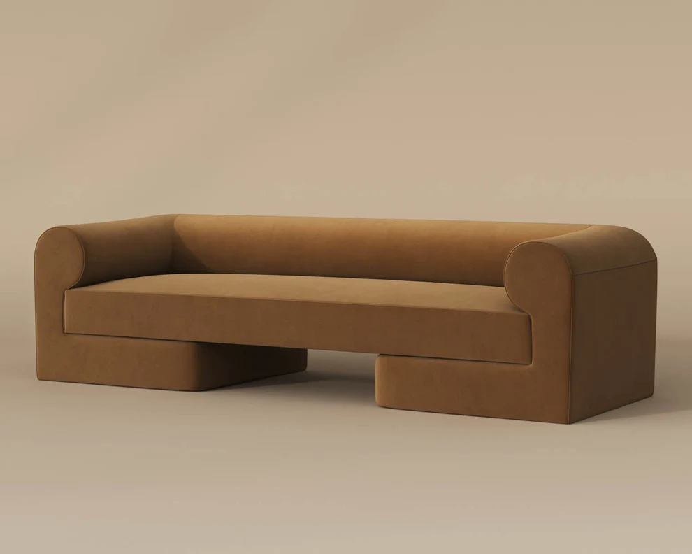 Ionic Sofa – Rounded Contemporary Sofa in Meg Taupe