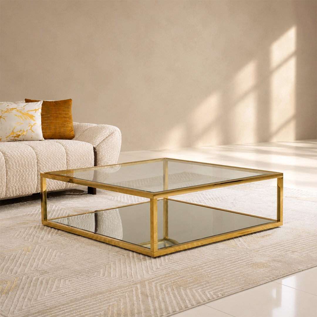 Gold Glass Coffee Table