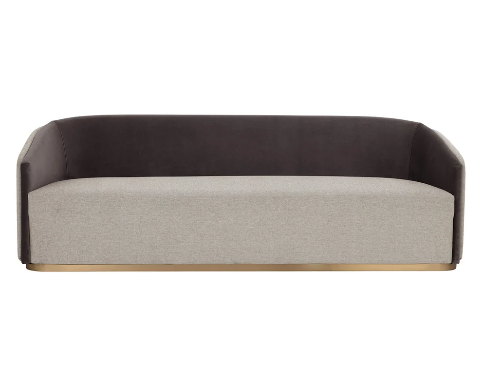 Sheva Sofa – Two-Tone Upholstered Sofa in Ernst Sandstone & Meg Ash