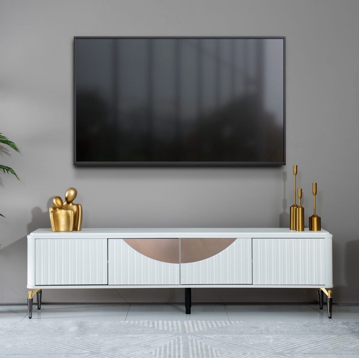 Modern White TV Unit