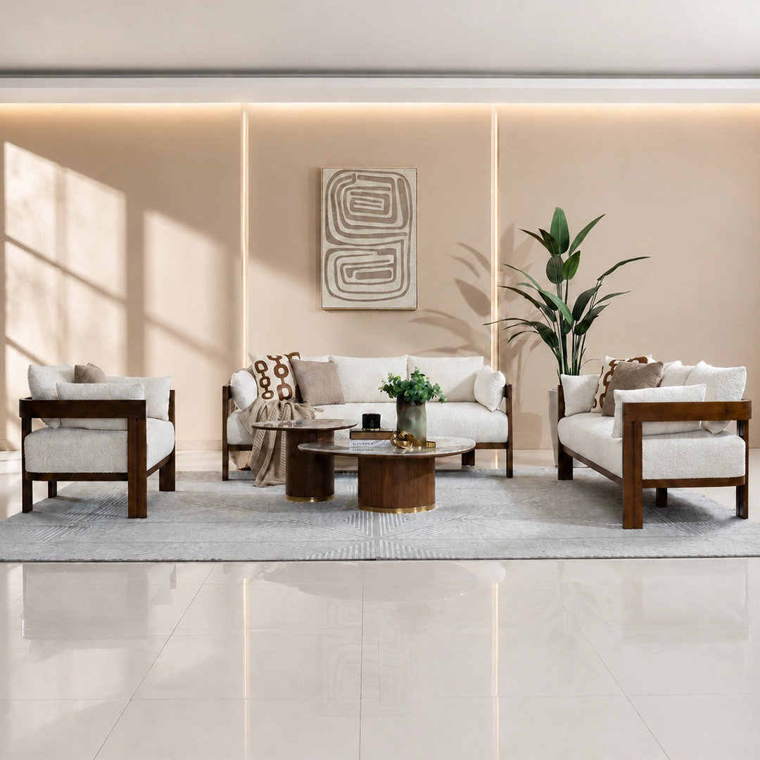 Premium Six-Seater Sofa Set