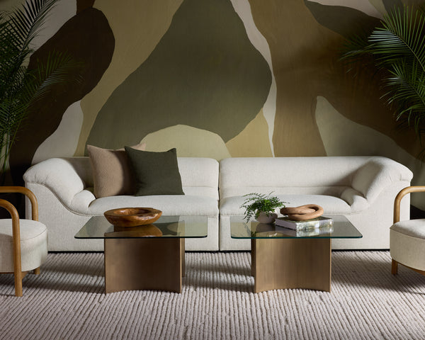 Gladys Sofa – Curved Contemporary Sofa in Dove Cream