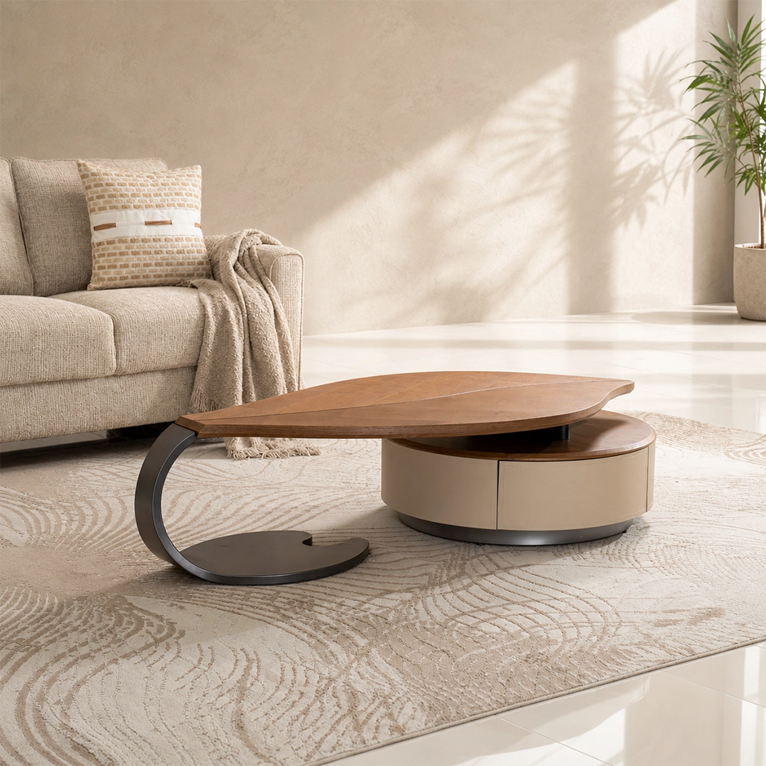 Sculptural Coffee Table with Storage