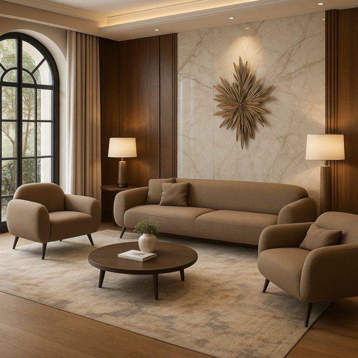 Harmony Six-Seater Velvet Sofa Set